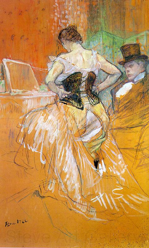  Henri  Toulouse-Lautrec Woman in a Corset  Woman in a Corset  -y Spain oil painting art